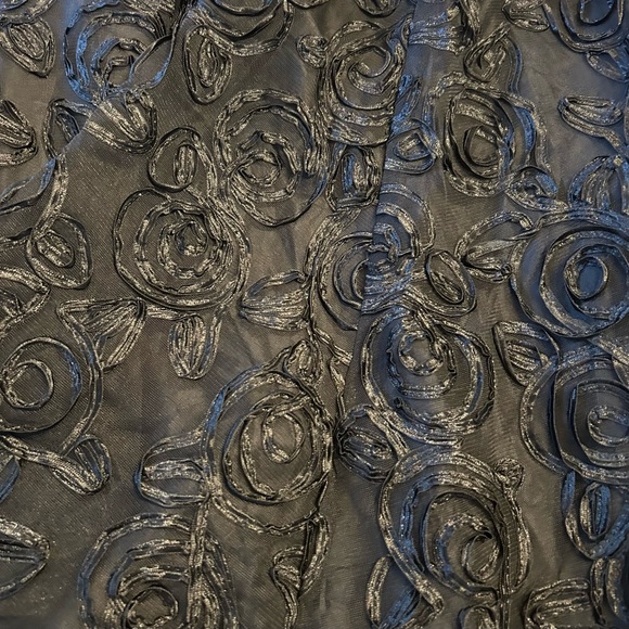 NWT Adrianna Papell Pleated Bodice Ribbon Rosette Cocktail Dress SZ 10 Black - Picture 2 of 7